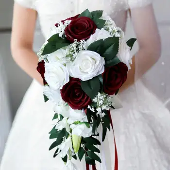 Realus Vestuvių Nuotakos Puokštė Ranka Sąlygotosios puošyba Atostogų Šalis Tiekia Europos karieta longue rožės vestuvių gėlės