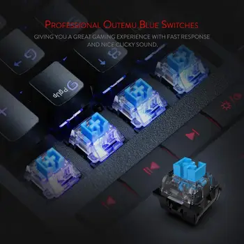 Redragon K586 Brahma RGB mechaninė žaidimas klaviatūra, mėlyna jungiklis, 10 skirta makro klavišai, patogus žiniasklaidos kontrolės ir nuimamas