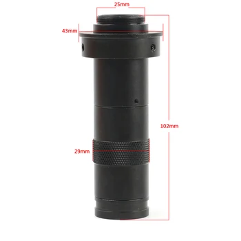 Reguliuojamas 200X Zoom CS C-mount Didinimo Mikroskopo Objektyvo Aksesuaras Pramonės Mikroskopo Vaizdo Kamera