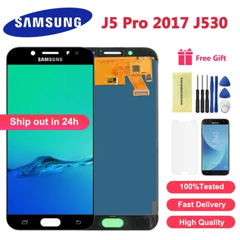 Reguliuojamas LCD Galaxy J530 2017 Samsung J5 2017 Ekranas Jutiklinis Ekranas skaitmeninis keitiklis J5 Pro J530 J530F LCD 5.2