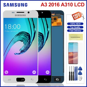Reguliuojamas Ryškumas Lcd Samsung Galaxy A3 2016 orlaivį a310 LCD Ekranas Jutiklinis Ekranas skaitmeninis keitiklis Assesmbly Dalis orlaivį a310 