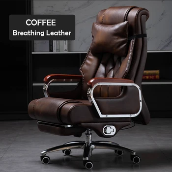 Reitingas top natūralios odos kėdė Boss patogus masažo kėdės sėdima kėdės, biuro kompiuterio kėdė verslo pasukama kėdė,