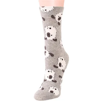 Rekomenduoju !! moterų gražių animacinių filmų kojinių 5 poras/pak pavasario rudens-žiemos juokinga medvilnės kojinių ponios ir moters gyvūnų kojinių