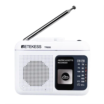 Retekess TR606 Nešiojamų Radijo Dvi Juostos FM/AM Kasetės Atkūrimo Diktofonas Paramos vidinis/Išorinis Mikrofonas Įrašymo