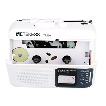 Retekess TR606 Nešiojamų Radijo Dvi Juostos FM/AM Kasetės Atkūrimo Diktofonas Paramos vidinis/Išorinis Mikrofonas Įrašymo