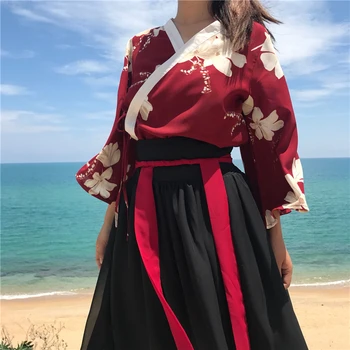 Retro Japonų Stilius Derliaus Haori Kawaii Merginos, Moterys Foral Kimono Suknelę už Šalies Yukata Azijos Drabužiai Sijonai Vestidos Karšto Pardavimo