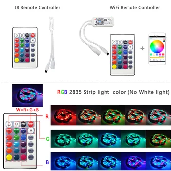 RGB LED Juostelės Šviesos DC12V SMD 2835 Vandeniui 5M RGB Juostos Lanksčios Juostelės luces led šviesos juostelės tira fita apdailos WiFi Contro