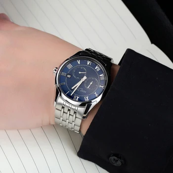 Rifas Tigras/RT Laikrodžiai Naujo Dizaino Verslo laikrodis su Data Vyrų Automatinis laikrodis su Keturiais Rankas Nerūdijančio Plieno Laikrodžiai RGA165