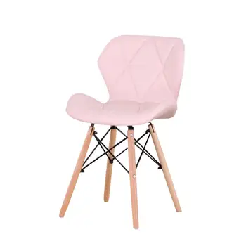 Rinkinys, 4 moderni valgomojo kėdės, retro-suprojektuoti foteliai, aukštos kokybės PU kėdė su medinėmis kojomis, kostiumas valgomasis