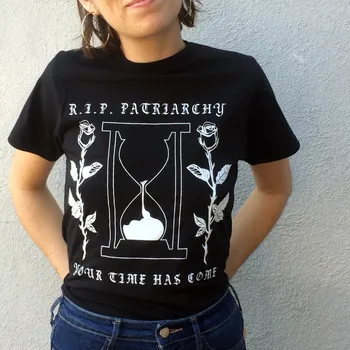 RIP Patriarchy Feminizmo T-Shirt Moterims Tumblr Mados Grafinis Tee Sutriuškinti Patriarchy Marškinėliai Hipsters Juokinga Viršuje šūkis marškinėliai-J034