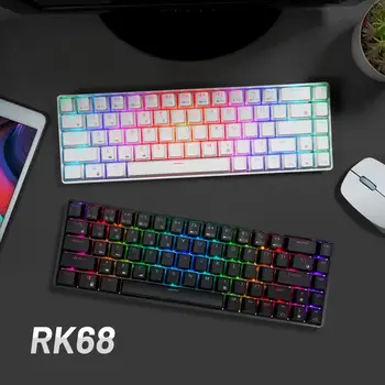 RK ROYAL KLUDGE RK68 (RK855) RGB Belaidės 65% Kompaktiška Mechaninės Klaviatūros, 68 Klavišus 60% 