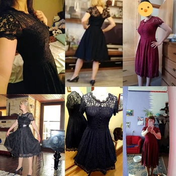 Rockabilly Suknelė Pin Up Suknelė drabužius, vintage Moterų Vasaros Suknelė Atsitiktinis 2019 Partijos Juodosios Nėrinių Suknelės Raudonomis trumpomis Rankovėmis Iš Tuščiavidurio