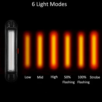 ROCKBROS Dviračio Galinis Žibintas atsparus Vandeniui 6 Šviesos Režimai Dviračių Raudona LED Šviesos USB Įkrovimo Dviračių MTB nuo balnelio iškyšos Saugos Žibintuvėlis