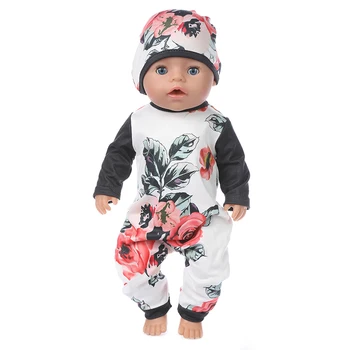 Rompers Gėlių Drabužiai Tinka gimęs kūdikis 43cm Lėlės Drabužiai Lėlės Priedai 17inch Baby Doll