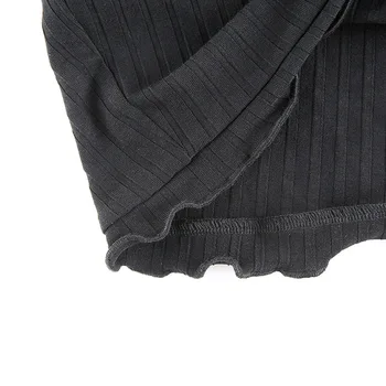 Rosetic Dviejų dalių Dizaino Seksualus Gotikos Marškinėliai Moterims Streetwear Goth Top ilgomis Rankovėmis moteriški marškinėliai Rudenį Nėriniai Apkarpyti Viršūnes