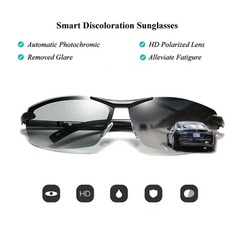 RoShari 2018 Naujas Bespalviai akiniai nuo saulės vyrams poliarizuota Photochromic Profesionalus vairavimo Saulės Akiniai vyrų lentes de sol hombre A50