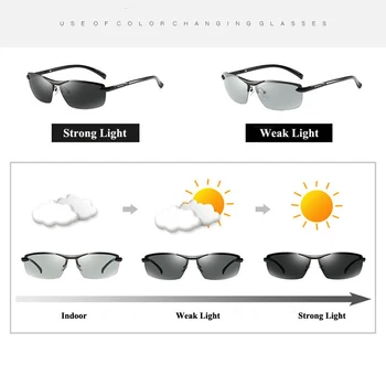 RoShari 2018 Naujas Bespalviai akiniai nuo saulės vyrams poliarizuota Photochromic Profesionalus vairavimo Saulės Akiniai vyrų lentes de sol hombre A50