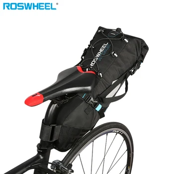 ROSWHEEL dviračių atsparus vandeniui balno pagalvių mtb dviračio krepšys galinės sėdynės krepšys raukčio ciklo dviračių krepšiai priedai 10L