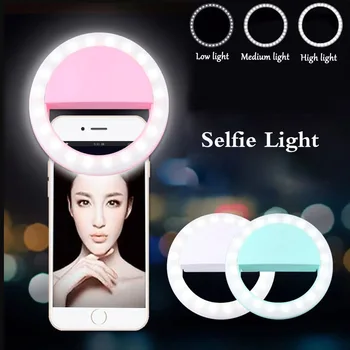 Rovtop LED Selfie Žiedas Šviesos Papildomas Apšvietimas Nakties Tamsa Selfie Didinti Užpildyti Šviesos Telefonai