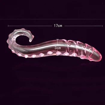 Rožinės spalvos Stiklo plug jūros arklių analinio sekso žaislus moteris lesbiečių G SPOT trykšti Kristalų kablys analinis prostatos stimuliatorius išangę UŽPAKALIS žaislų Parduotuvė