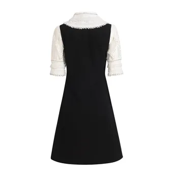 Rudens Derliaus Nėrinių Kratinys Mini Suknelės Moterims 2020 Kilimo Ir Tūpimo Tako Dizainerių, Elegantiškas Duobute Moteris Suknelė Vestidos