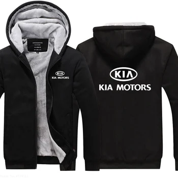 Rudens-Žiemos vyrų Hoodie šiltas KIA Motors Palaidinukė reklamos striukė Sustorėjimas, Paltai Užtrauktukas, Vilnos drabužiai