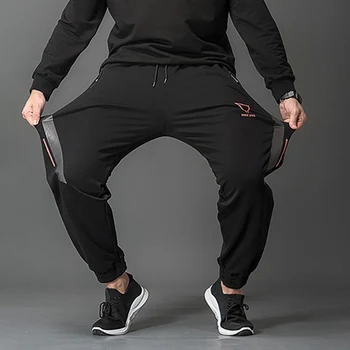 Rudens-žiemos vyrų sporto sweatpants vilnos plius dydis didelis 6XL 7XL 8XL geometrinis spausdinti kelnės atsitiktinis Elastinga juosmens pieštuku kelnės 48