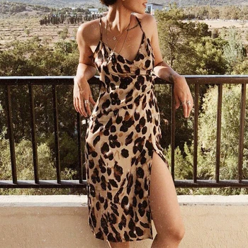 Rudenį 2020 m. moteris madinga Leopardas Moteris suknelė Hauts Femme Paplūdimio prancūzų stiliaus Diržas Giliai V-kaklo, Seksualus Šalis Suknelė de Fiesta Vestidos