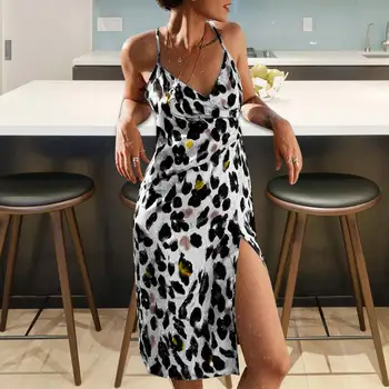Rudenį 2020 m. moteris madinga Leopardas Moteris suknelė Hauts Femme Paplūdimio prancūzų stiliaus Diržas Giliai V-kaklo, Seksualus Šalis Suknelė de Fiesta Vestidos