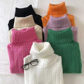 Rudenį Golfo megztiniai megztinis moterų 2020 m. žiemos naujus produktus korėjos saldainiai spalvos ilgomis rankovėmis viršuje trumpas, saldus Megztiniai puloveriai