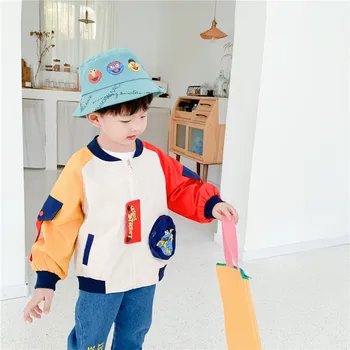 Rudenį ir žiemą nauja vaikų mielas animacinių filmų striukė kūdikiui beisbolo dėvėti mados Striukė vaikų rudens kailis apranga maišelį CT066
