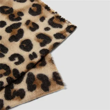 Rudenį, žiemą leopardas spausdinti kašmyras šiltas tirštėti skara skara Moterų Ilgas Vilnos Skara Minkštas Ilgas Kaklas šalikai, šaliai, kaklaskarės už ponios mados