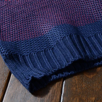 Rudenį, Žiemą Vilnos Dryžuotas Megztinis Mens Prekės Atsitiktinis Mėlyna Vyrų Megztinis O-Neck Slim Fit Mezgimo Megztiniai Vyrams Puloveriai 50