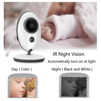 Rusijos kūdikių kamera su stebėti kūdikio signalizacijos 2,4 colių TFT LCD kūdikių auklė infraraudonųjų SPINDULIŲ Naktinio Matymo Domofonas Temperatūros Jutiklis Lopšines