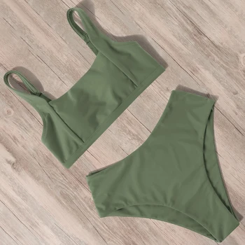 RUUHEE maudymosi Kostiumėliai Moterims Bikini 2021 maudymosi kostiumėlį Aukšto Juosmens Bikini Komplektas Push Up Sporto Viršūnės Maudymosi Kostiumas Moterims Vasaros Moterų Paplūdimio drabužiai