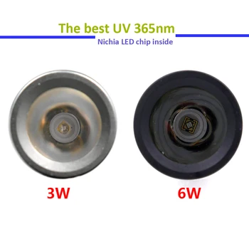 S9 Nichia 365nm 6W LED UV Lempa 18650 baterija 365 nm, Ultravioletinių spindulių Žibintuvėlis galingiausių uv 365nm flash šviesos lempos