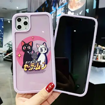 Sailor Moon Japonija Cute kačių pora violetinė Mano melodija KUROMI telefono dėklas skirtas iPhone SE 11 X XR XS MAX 7 8 9 Anti rudenį Galinį Dangtelį