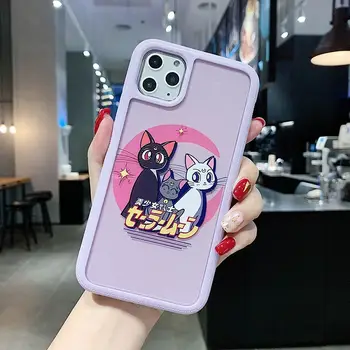 Sailor Moon Japonija Cute kačių pora violetinė Mano melodija KUROMI telefono dėklas skirtas iPhone SE 11 X XR XS MAX 7 8 9 Anti rudenį Galinį Dangtelį