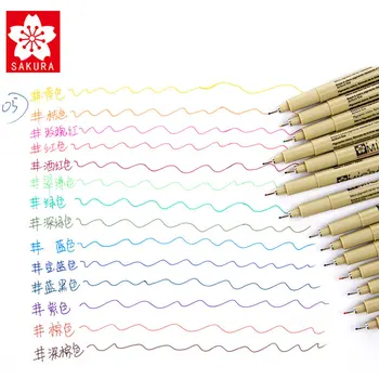 Sakura XSDK Pigma Spalvinga Mikronų Pen Meno Rinkinys 0.2/0.3/0.5 mm Meno Marker Fine/Šepetys Patarimas Adata Pen, Scheminis Brėžinys, Animacija, Dizainas
