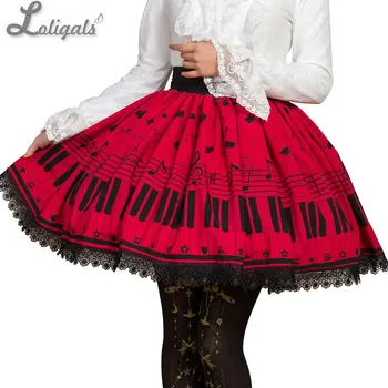 Saldus Mori Mergina Deep Red Piano Mygtuką Spausdinti Trumpas Sijonas Vasarai