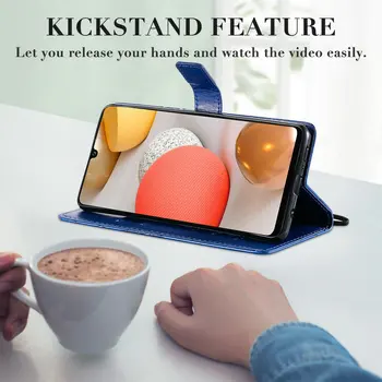 Samsung Galaxy A42 5G 2020 Flip Case 3D Iškilumo Piniginės Kortelės Lizdas Telefono Shell 