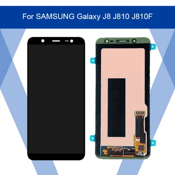 SAMSUNG Galaxy J8 J810 J810F LCD AMOLED ekranas Ekranas+lietimui skaitmeninis keitiklis Surinkimo SAMSUNG 