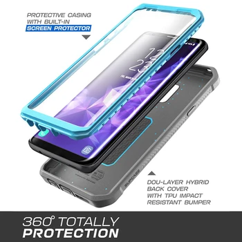 Samsung Galaxy S9 Plus Atveju SUPCASE UB Pro viso Kūno Tvirtas Dėklas Apsauginis dėklas su Built-in Screen Protector Cover