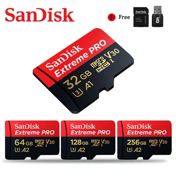SanDisk Extreme Pro Mikro SD Kortelę U3 V30 4K 32GB 64GB 128GB 256 GB 400GB Atminties Kortelės, 