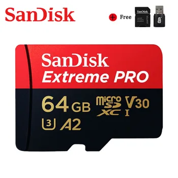 SanDisk Extreme Pro Mikro SD Kortelę U3 V30 4K 32GB 64GB 128GB 256 GB 400GB Atminties Kortelės, 