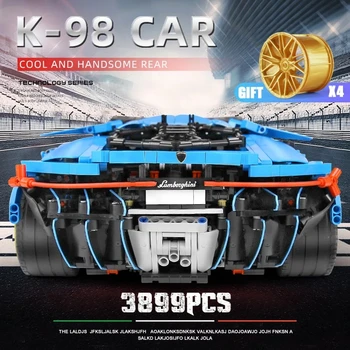 SANDĖLYJE K98 Techic Automobilio Modelį SS-39933 Lamborghinis Centenario 1:8 Hypercar Modelis Statybiniai Blokai, Plytos Vaikas Dovana C61041