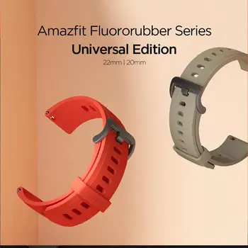 Sandėlyje Originalus Amazfit Dirželiai 20mm 22mm Fluororubber Pakeitimo Diržu, Stratos Tempas Smartwatch VTR 47mm Smart žiūrėti