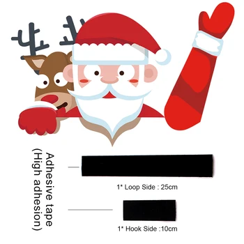 Santa Claus Automobilio Galinio Stiklo Valytuvas Lipdukas Kalėdų Automobilių Stilius Juokinga, Garbanojimo Ranką Galinio Stiklų Lipdukai, Auto Apdailos Lipdukai