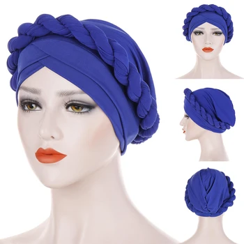 SANWOOD Mados vientisos Spalvos Nerijos Musulmonų Moterų Turbaną Skrybėlę Chemo Beanie Kepurė Headwrap galvos Apdangalai