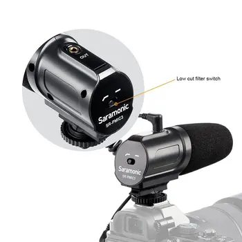 Saramonic SR-PMIC3 Erdvinio garso Įrašymas Integruotas Mikrofonas su Shockmount, Low-Cut Filter & Baterija-Free Lengvas
